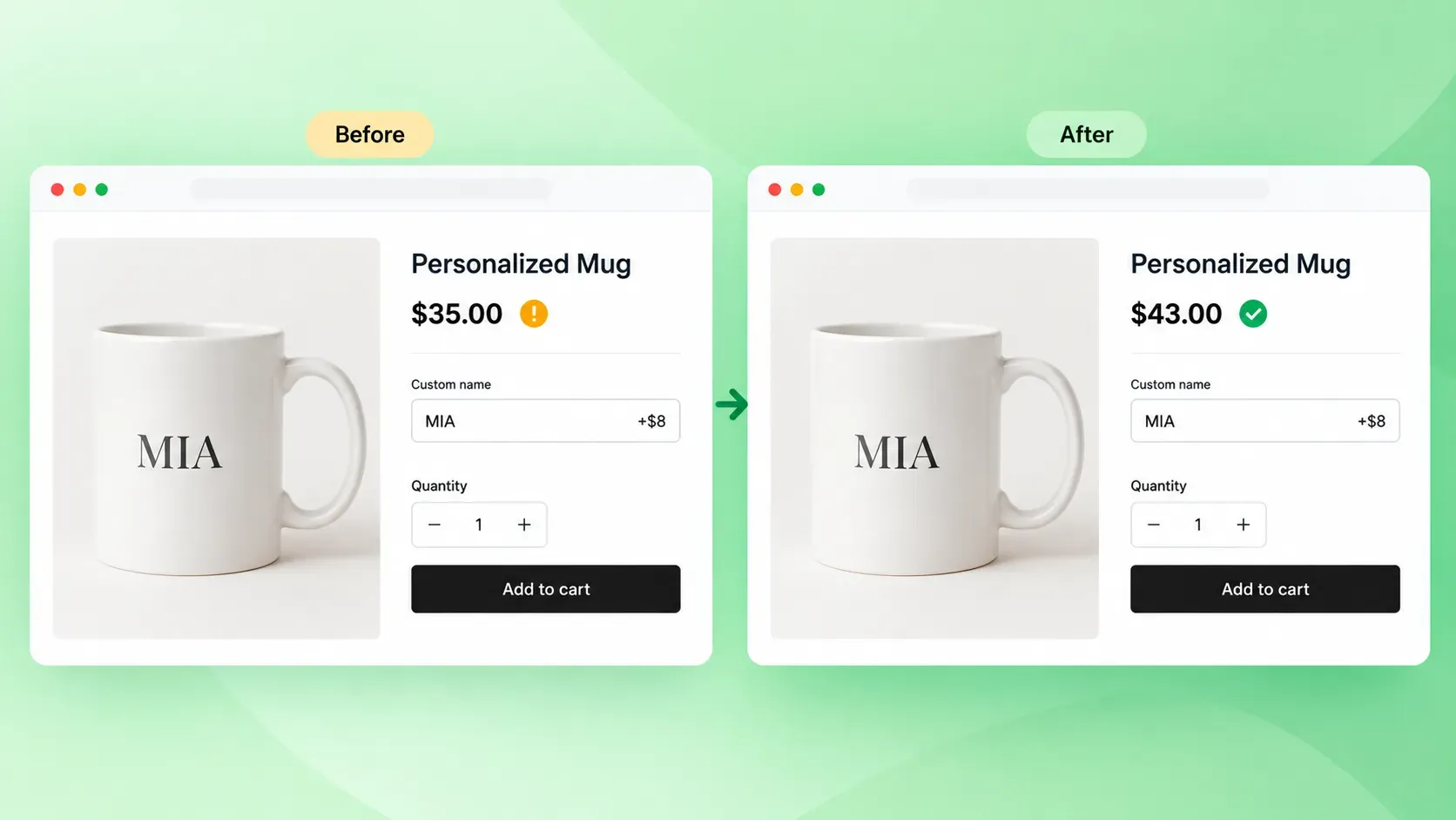 Shopify product options price not updating when an add-on option is selected